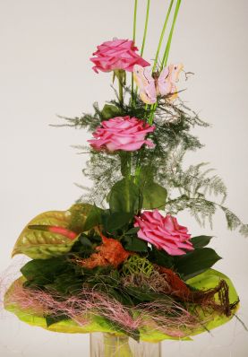 Anthurienstrauß mit Rosen