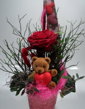 Valentinsgesteck mit Herzteddy