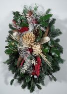 Grabgesteck, Bukett in weiß/rot