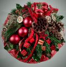 Adventsstrauß in rubin