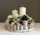 Adventsgesteck/ Weihnachtsgesteck im Birkenkranz Naturmaterialien